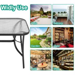 Living and Home Rectangle 6 - Person 120Cm Long Dining Set in Black - thumbnail 7