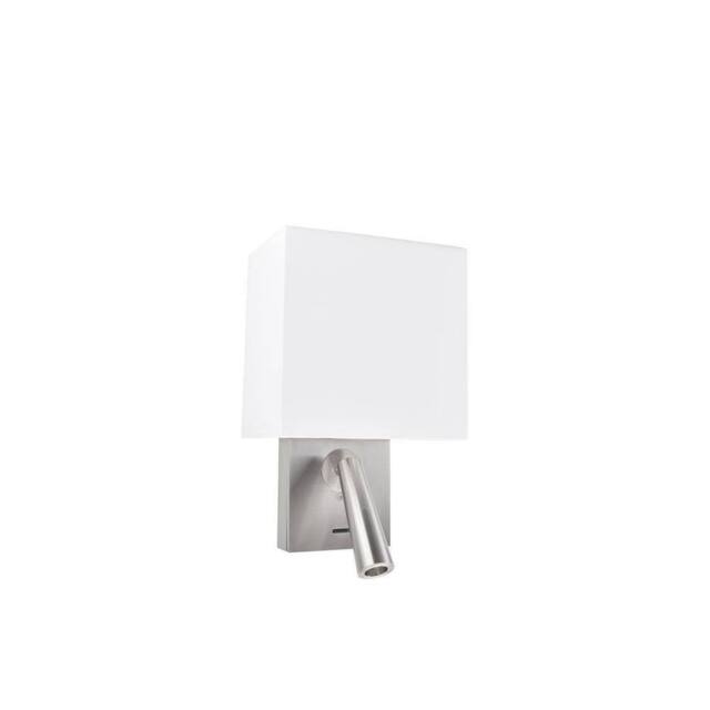 Netlighting Gamma LED Wall Light Reading Light Square Shade Nickel 179lm 2700K in White - image 1