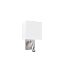 Netlighting Gamma LED Wall Light Reading Light Square Shade Nickel 179lm 2700K in White