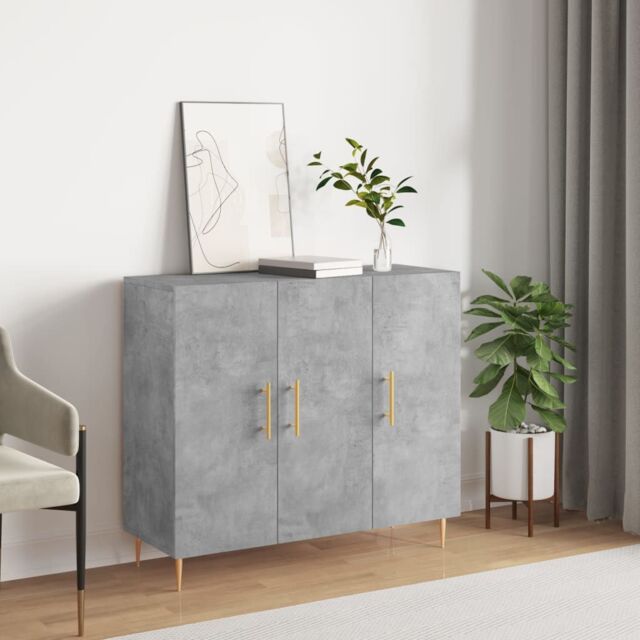 Berkfield Home Sideboard Concrete Grey 90x34x80 cm Engineered Wood - Size: 90 x 34 x 80 cm - image 1