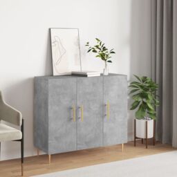 Berkfield Home Sideboard Concrete Grey 90x34x80 cm Engineered Wood - Size: 90 x 34 x 80 cm - thumbnail 1