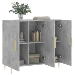 Berkfield Home Sideboard Concrete Grey 90x34x80 cm Engineered Wood - Size: 90 x 34 x 80 cm - thumbnail 4