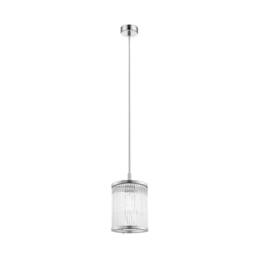 Netlighting Sergio Cylindrical Pendant Ceiling Light Chrome 1x E14 in Grey