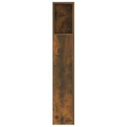 Berkfield Home Headboard Cabinet Smoked Oak 160x18.5x104.5 cm in Brown - thumbnail 5