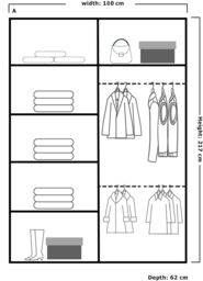 Sliding Wardrobes 4U Modern Sliding Wardrobe with LED Light W180cm x H217cm x D62cm in Grey - thumbnail 4