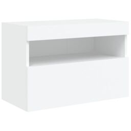 Berkfield Home TV Wall Cabinet with LED Lights White 60x30x40 cm - Size: 60 x 30 x 40 cm - thumbnail 3