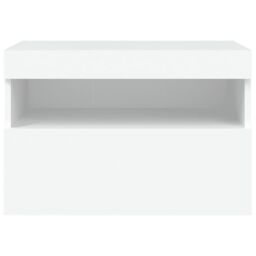 Berkfield Home TV Wall Cabinet with LED Lights White 60x30x40 cm - Size: 60 x 30 x 40 cm - thumbnail 9