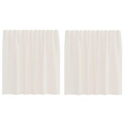 Berkfield Home Voile Curtains with Tab Top 2 pcs Cream - thumbnail 2