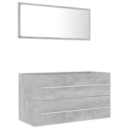 Berkfield Home 2 Piece Bathroom Furniture Set Concrete Grey Engineered Wood - thumbnail 2