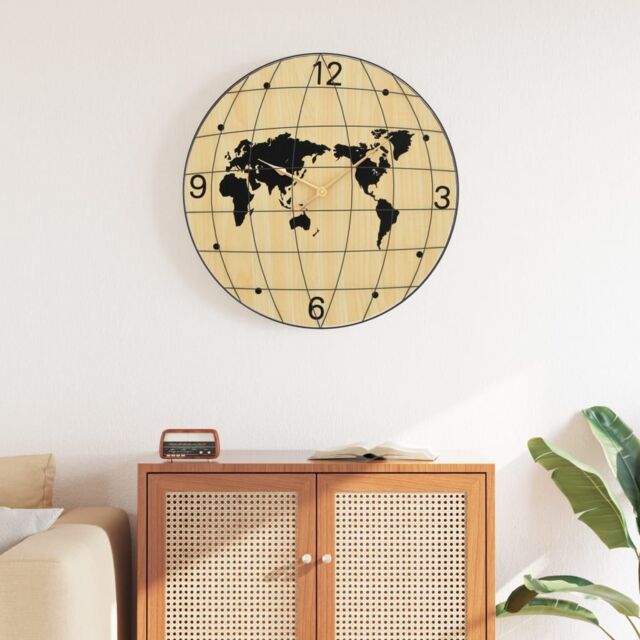Berkfield Home Wall Clock Yellow & Black √ò50 cm Engineered Wood - image 1
