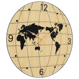 Berkfield Home Wall Clock Yellow & Black √ò50 cm Engineered Wood - thumbnail 3