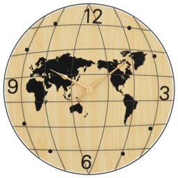 Berkfield Home Wall Clock Yellow & Black √ò50 cm Engineered Wood - thumbnail 2