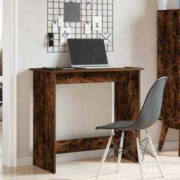 Berkfield Home Desk Smoked Oak 80x40x75 cm Engineered Wood in Brown - Size: 80 x 40 x 75 cm - thumbnail 3