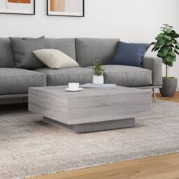 Berkfield Home Coffee Table with LED Lights Grey Sonoma 80x80x31 cm - Size: 80 x 80 x 31 cm - thumbnail 5
