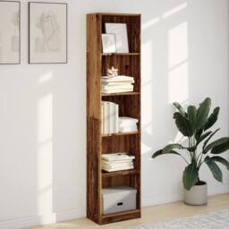 Berkfield Home Bookcase Old Wood 40x24x176 cm Engineered Wood in Brown - Size: 40 x 24 x 176 cm - thumbnail 3