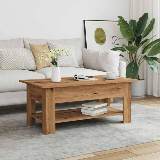 Berkfield Home Durable Coffee Table Artisan Oak 102x55x42 cm Engineered Wood in Brown - Size: 102 x 55 x 42 cm - image 1