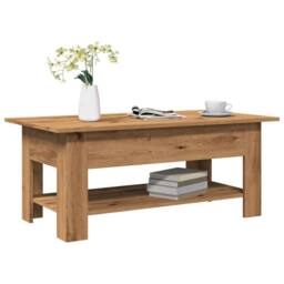 Berkfield Home Durable Coffee Table Artisan Oak 102x55x42 cm Engineered Wood in Brown - Size: 102 x 55 x 42 cm - thumbnail 2