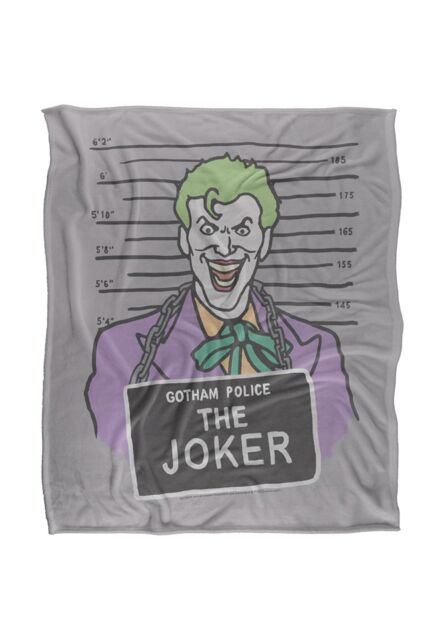DC Comics Batman The Joker Mugshot Blanket 152 x 127 cm in White - image 1