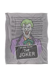 DC Comics Batman The Joker Mugshot Blanket 152 x 127 cm in White - thumbnail 1