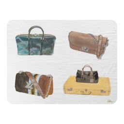 Benjamin Tate Design Handbag Collage Blanket in Natural - Size: 120 cm x 150 cm - thumbnail 1