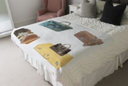 Benjamin Tate Design Handbag Collage Blanket in Natural - Size: 120 cm x 150 cm - thumbnail 3