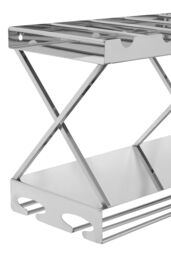 Orsina Elegant 2 Tier 7 Bottle Silver Wine Rack, Space Saving Wine Bottle Rack For Cupboard, Stylish Wine Rack - thumbnail 2