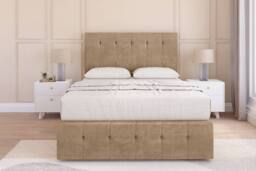 "Sloomy Cambridge Naples Divan Base 2 Drawers-54"" Headboard & 12"" Footboard in Light Brown - Size: Single" - thumbnail 1