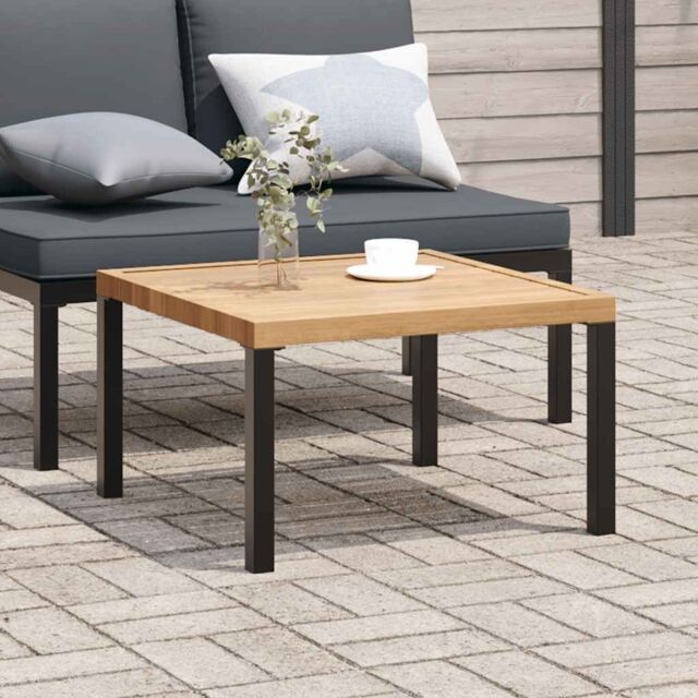 Berkfield Home Garden Coffee Table Black 65x65x40 cm Aluminium - Size: 65 x 65 x 40 cm - image 1