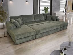 Furniture 786 Family Large Double Sofa with Footstool U-Shaped in Grey - Size: 1 Pack - thumbnail 3