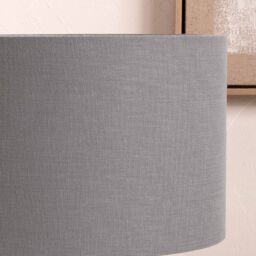 Ruma Grey Self Lined Linen Drum Lamp Shade for Table Lamps & Floor Lamps - thumbnail 2
