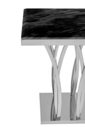 Orsina Stunning White Marble & Gold Side Table, Gold Polished Bedside Table, Square Shaped Table With Marble Top in Silver - thumbnail 5