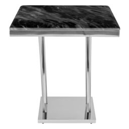 Orsina Stunning White Marble & Gold Side Table, Gold Polished Bedside Table, Square Shaped Table With Marble Top in Silver - thumbnail 4