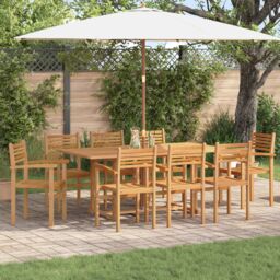 Berkfield Home Garden Stacking Chairs 8 pcs Brown 55.5 x 55.5 x 90 cm - thumbnail 1