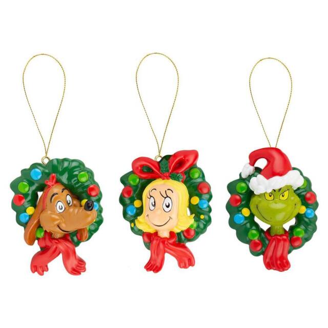 VFM e-Store Grinch Christmas Tree Hanging 3D Decoration 8.5 x 6.5cm 3 Pack - Size: 8.5 x 6.5 cm - image 1