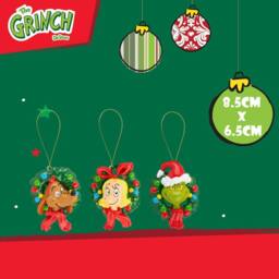 VFM e-Store Grinch Christmas Tree Hanging 3D Decoration 8.5 x 6.5cm 3 Pack - Size: 8.5 x 6.5 cm - thumbnail 2