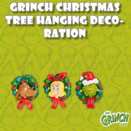 VFM e-Store Grinch Christmas Tree Hanging 3D Decoration 8.5 x 6.5cm 3 Pack - Size: 8.5 x 6.5 cm - thumbnail 3