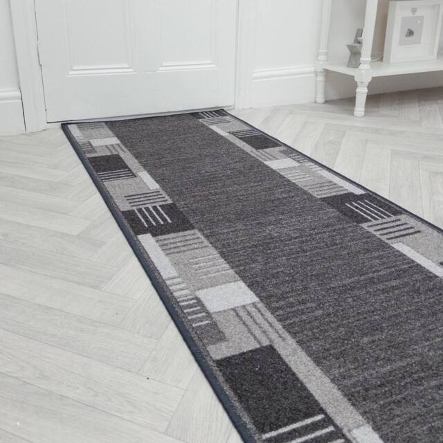 runrug Hallway Carpet Runner Rug - Soft & Comfy, Non-Slip, 8mm - 'Montana' in Dark Grey - Size: 66 cm x 150 cm - image 1