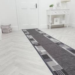 runrug Hallway Carpet Runner Rug - Soft & Comfy, Non-Slip, 8mm - 'Montana' in Dark Grey - Size: 66 cm x 150 cm - thumbnail 3