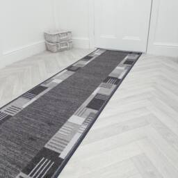 runrug Hallway Carpet Runner Rug - Soft & Comfy, Non-Slip, 8mm - 'Montana' in Dark Grey - Size: 66 cm x 150 cm - thumbnail 4