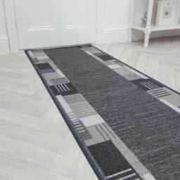 runrug Hallway Carpet Runner Rug - Soft & Comfy, Non-Slip, 8mm - 'Montana' in Dark Grey - Size: 66 cm x 150 cm - thumbnail 1