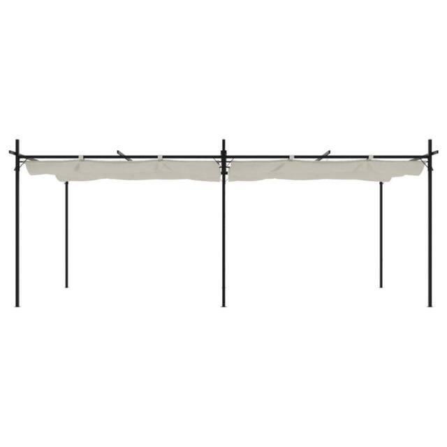 Berkfield Home Pergola with Retractable Roof Cream 589x292x230 cm in Beige - Size: 589 x 292 x 230 cm - image 1