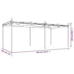 Berkfield Home Pergola with Retractable Roof Cream 589x292x230 cm in Beige - Size: 589 x 292 x 230 cm - thumbnail 8