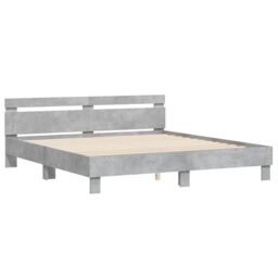 Berkfield Home Bed Frame with LED without Mattress Concrete Grey 180x200 cm Super King - thumbnail 6
