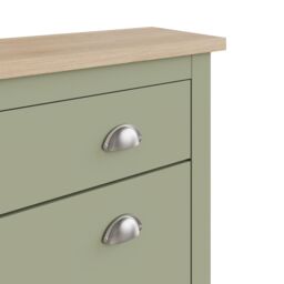 GFW Lancaster 2 Door 1 Drawer Shoe Cabinet in Green - thumbnail 7