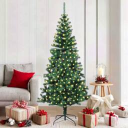 Berkfield Home Artificial Pre-lit Christmas Tree Green 180 cm PVC & Metal
