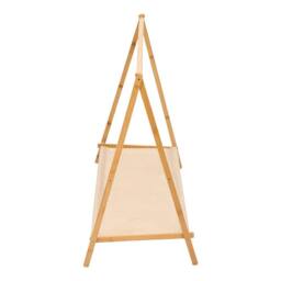SPETLEK Bamboo Clothes Rail Foldable Coat Garment Rack Hanging in Brown - Size: Large - thumbnail 3
