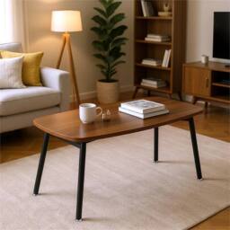 VOGREX Rustic 24x24 Inch Foldable Coffee Table Portable Wooden Small Rooms in Brown - thumbnail 6