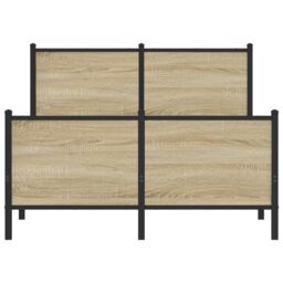 Berkfield Home Metal Bed Frame without Mattress Sonoma Oak 120x190 cm Small Double in Brown - thumbnail 5