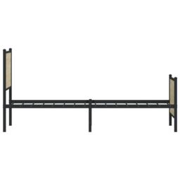 Berkfield Home Metal Bed Frame without Mattress Sonoma Oak 120x190 cm Small Double in Brown - thumbnail 6