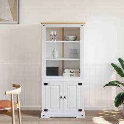 Berkfield Home Decorative Cupboard Mexican Pine Corona Range White 80x40x170 cm - Size: 80 x 40 x 170 cm - thumbnail 4